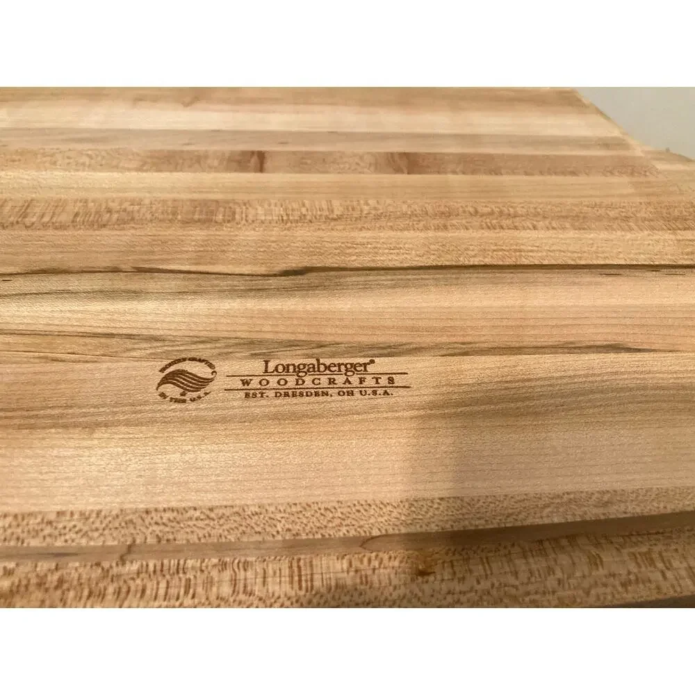 Longaberger 2010 Gourmet Basket with Butcher Block Lid and Protector WoodCrafts